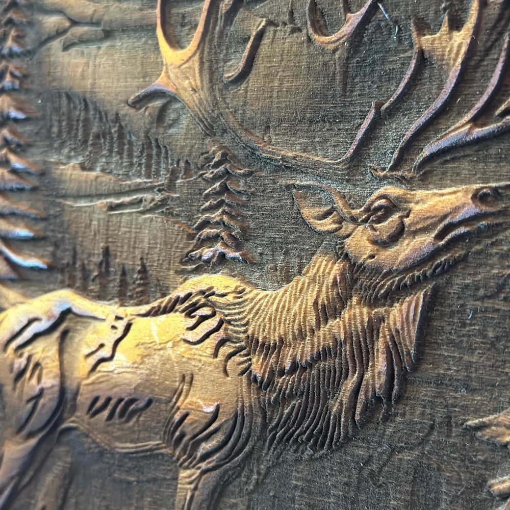 Laser Engraved Elk Wall Art 10x10 – Rustic Decor - Picture 4 of 6
